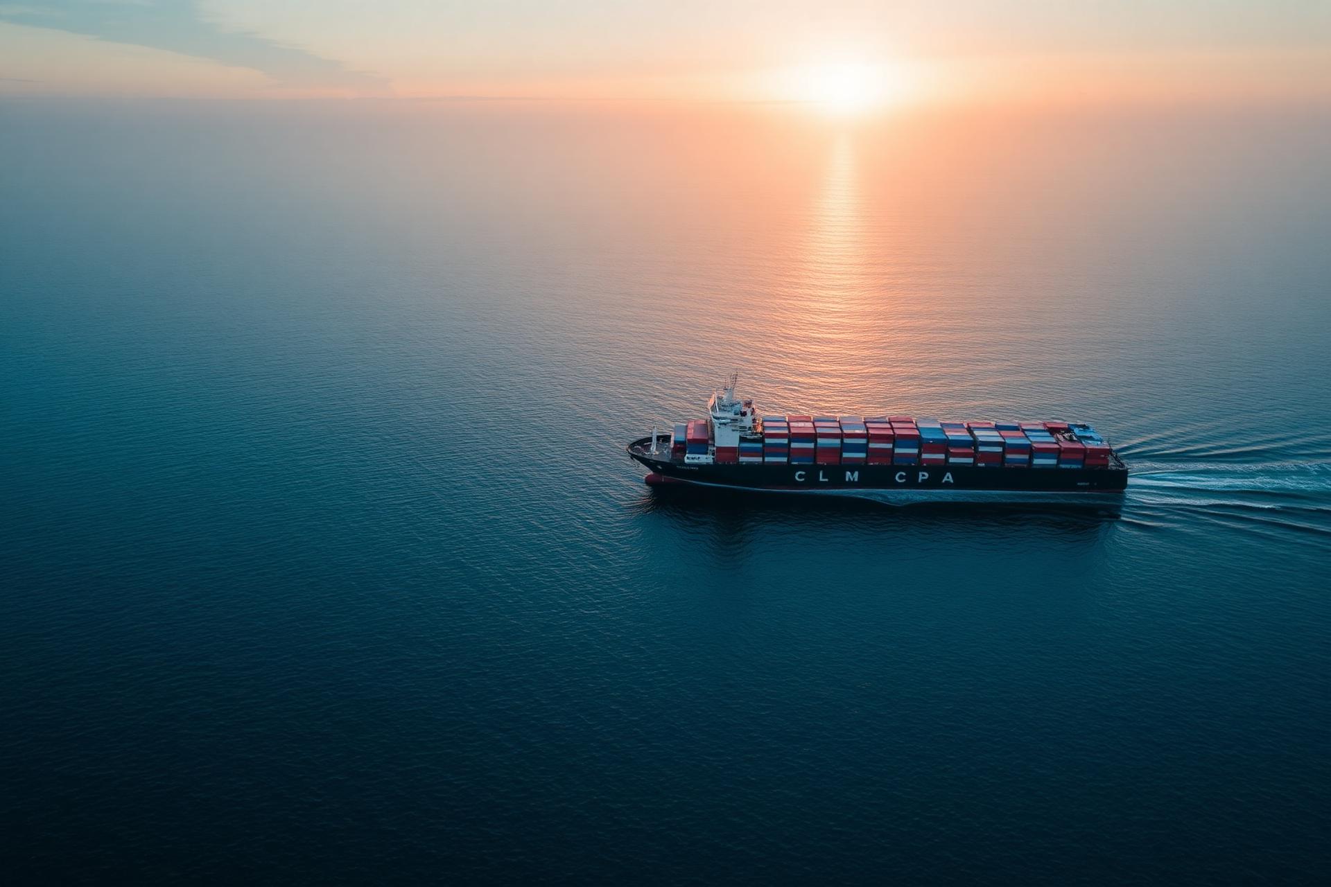 Container ship at sea